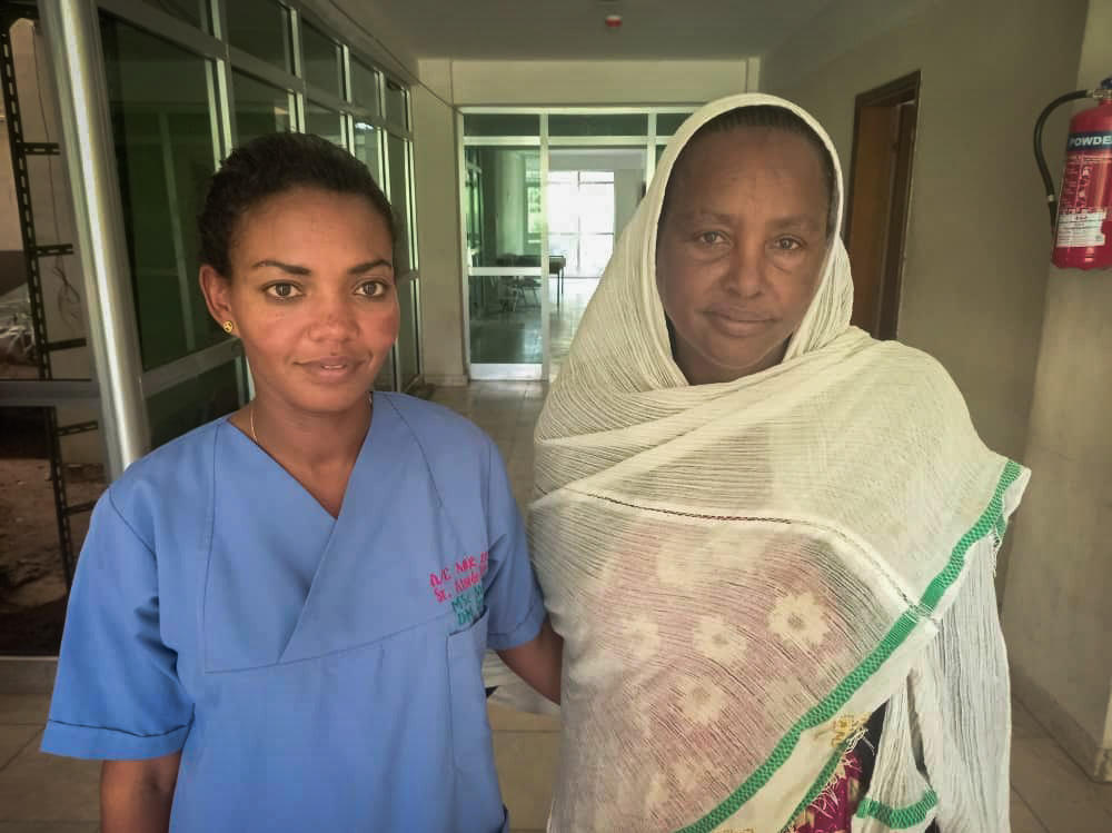 Nurse Atsede Giday, left, often tells patients that no treatments are available for chronic diseases. Birhan Hailu, right, who has type 2 diabetes, says she sometimes has to borrow insulin from a neighbor.