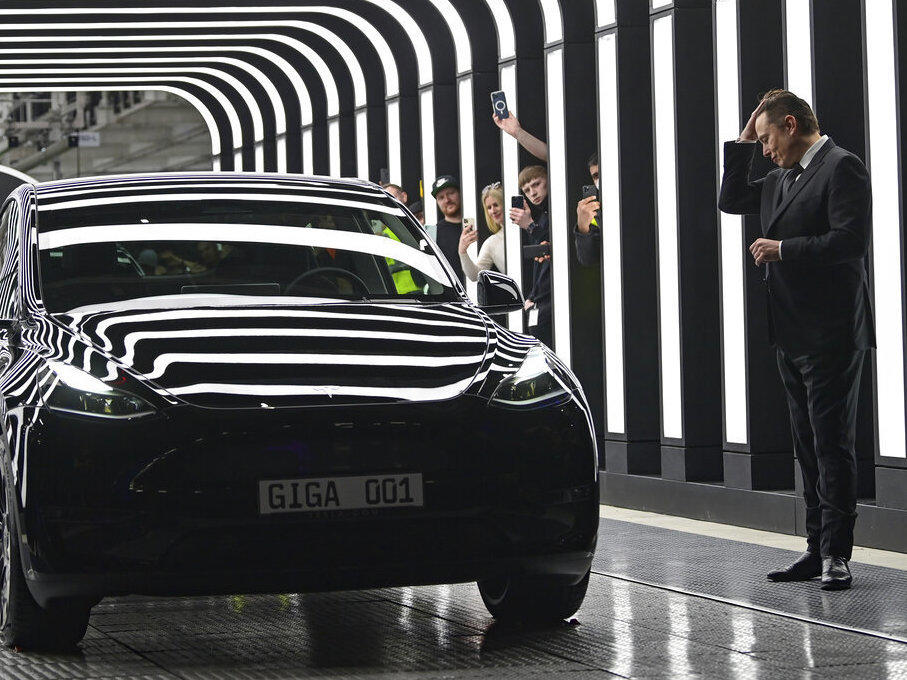 Tesla CEO Elon Musk attends the opening of Tesla factory Berlin-Brandenburg in Gruenheide, Germany on March 22.