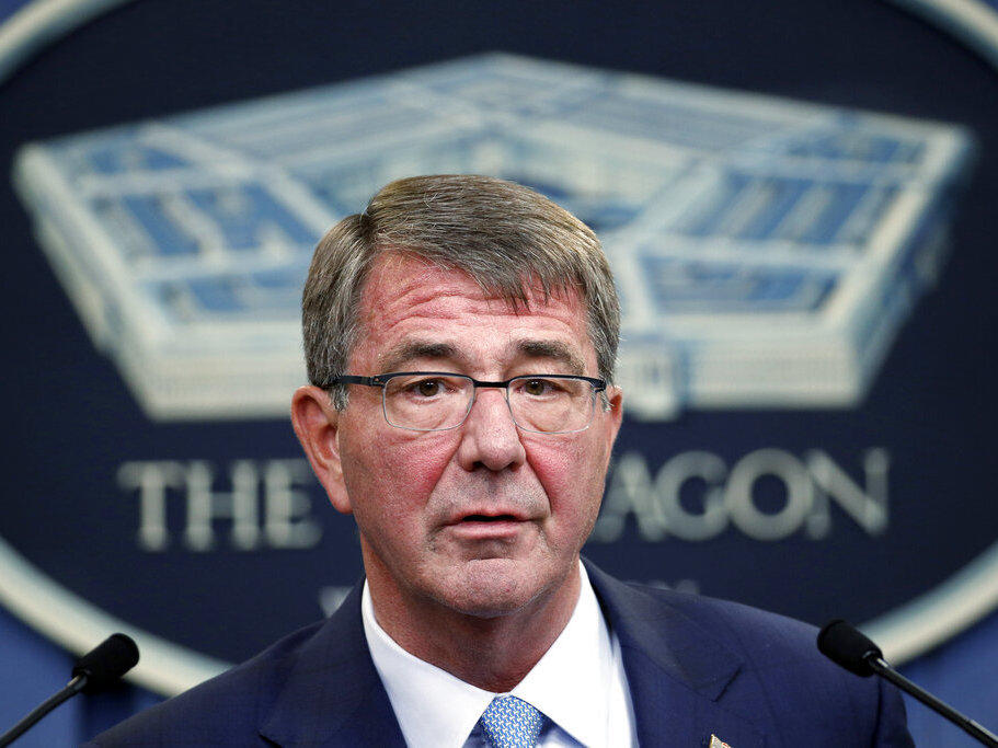Defense Secretary Ash Carter speaks during a news conference in June 2016 at the Pentagon.
