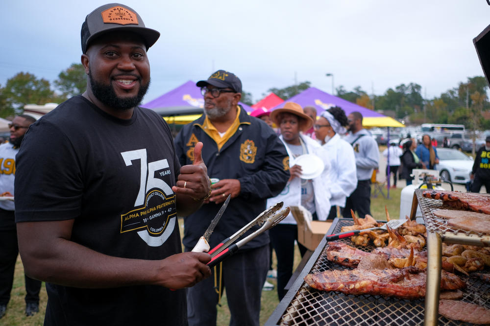 Tigers fans tailgate during Benedict College's homecoming game against the Clark Atlanta University Panthers on Oct. 29, 2022.