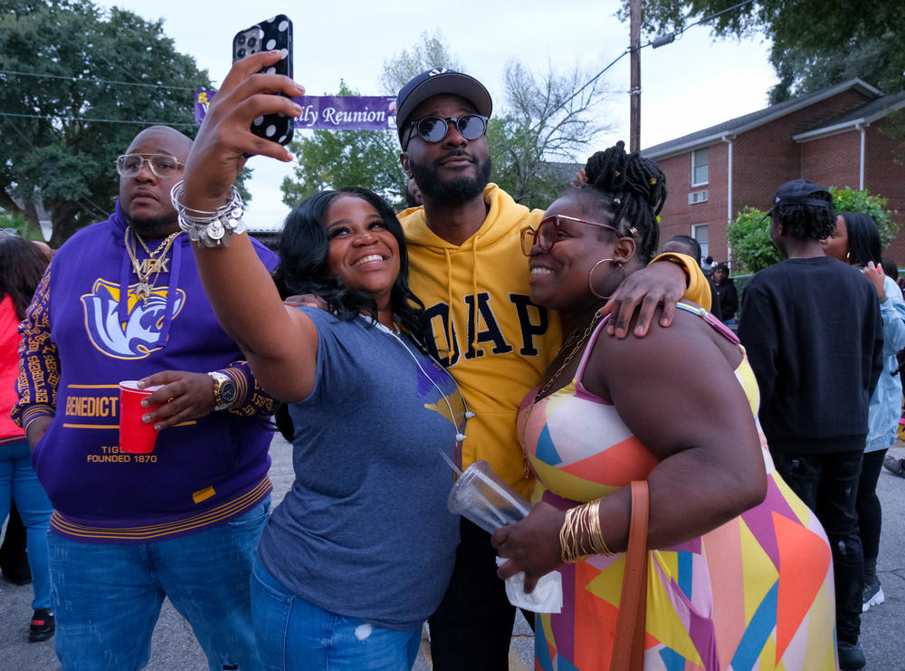 Benedict College alumni pose for a selfie at the school's homecoming celebration in October.