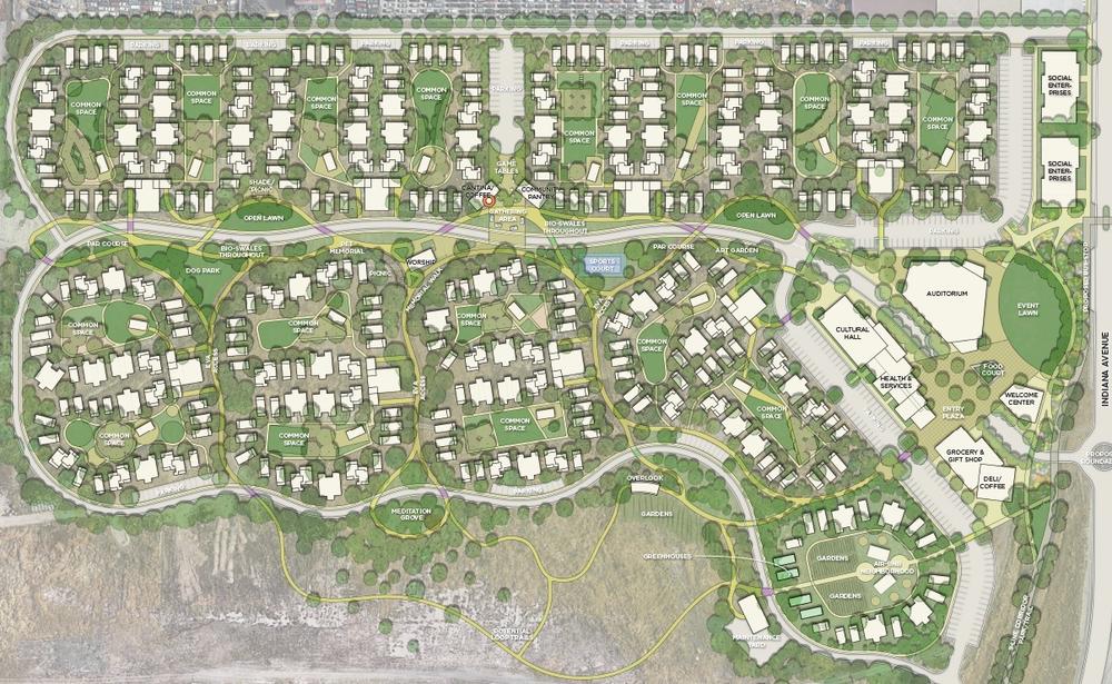 The schematic master plan for what the village could become.