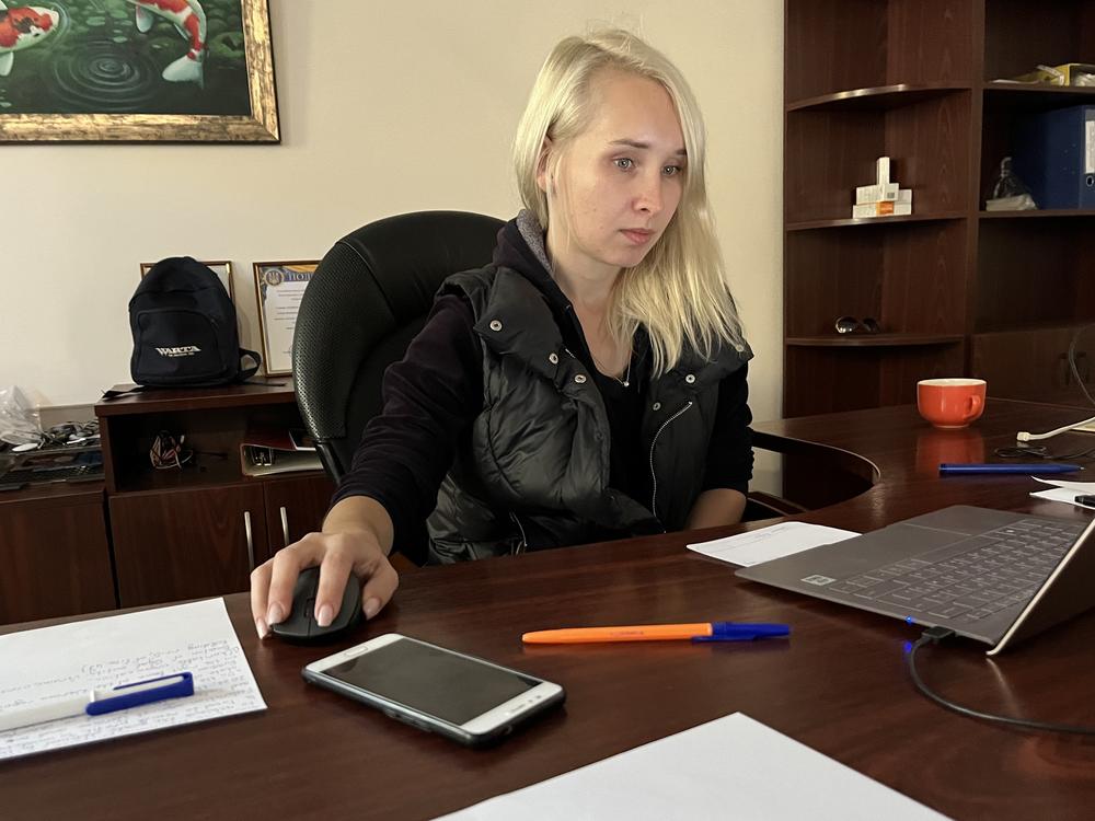 Natalyia Schevchenko, a Kherson resident who evacuated to Odesa, volunteers for an Odesa nonprofit called Side-by-Side to evacuate residents from Kherson and other occupied territories.