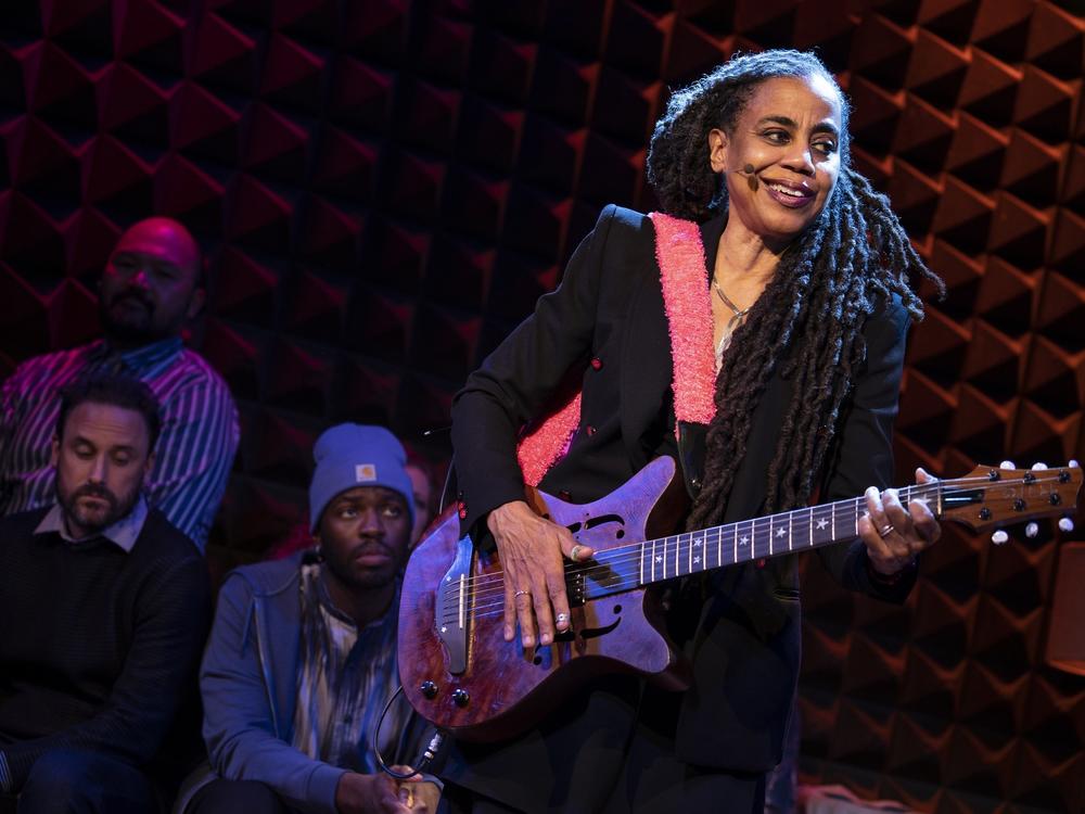 Suzan-Lori Parks (right), and the cast of <em>Plays for the Plague Year</em>. Parks, a prolific playwright, is doing something new with this play — she's acting.