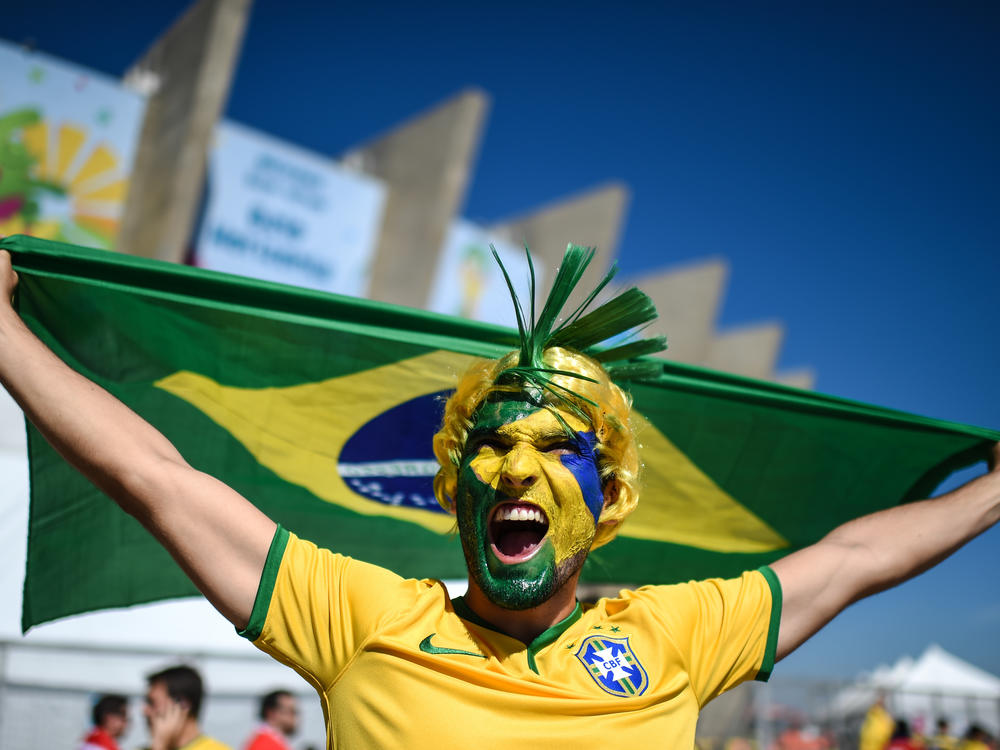 Fans arrive to the 2014 FIFA World Cup Brazil round of 16 match between Brazil and Chile at Estadio Mineirão in Belo Horizonte, Brazil, on June 28, 2014.