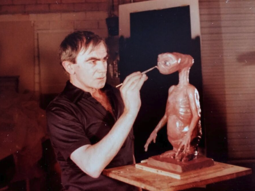 Carlo Rambaldi's original maquette model of E.T. was shown to Spielberg during pre-production for a character concept visualization.