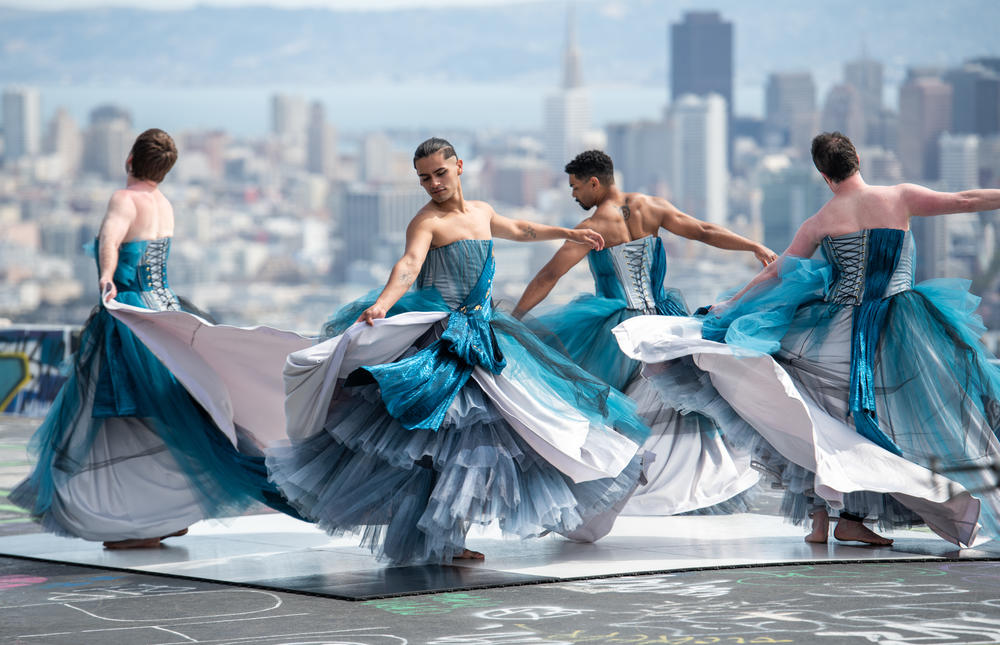 Sean Dorsey and his dance company perform for the filming of KQED's <em>If Cities Could Dance</em> on Twin Peaks in San Francisco on May 12, 2022. Full story <a href=