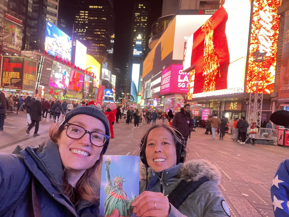 Andrea Hsu and Stacey Vanek Smith purchased a 25-cent postcard with their earnings from investing in a government bond.