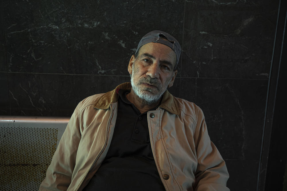 Yousef Al-Kurd waits to be seen for his heart disease at Shifa Hospital in Gaza.