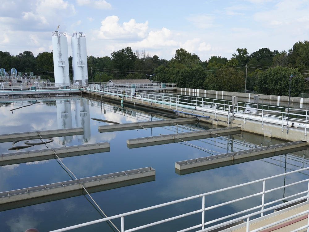 Jackson, Mississippi's O.B. Curtis Water Treatment Facility's sedimentation basins in Ridgeland, Miss., shown in September.