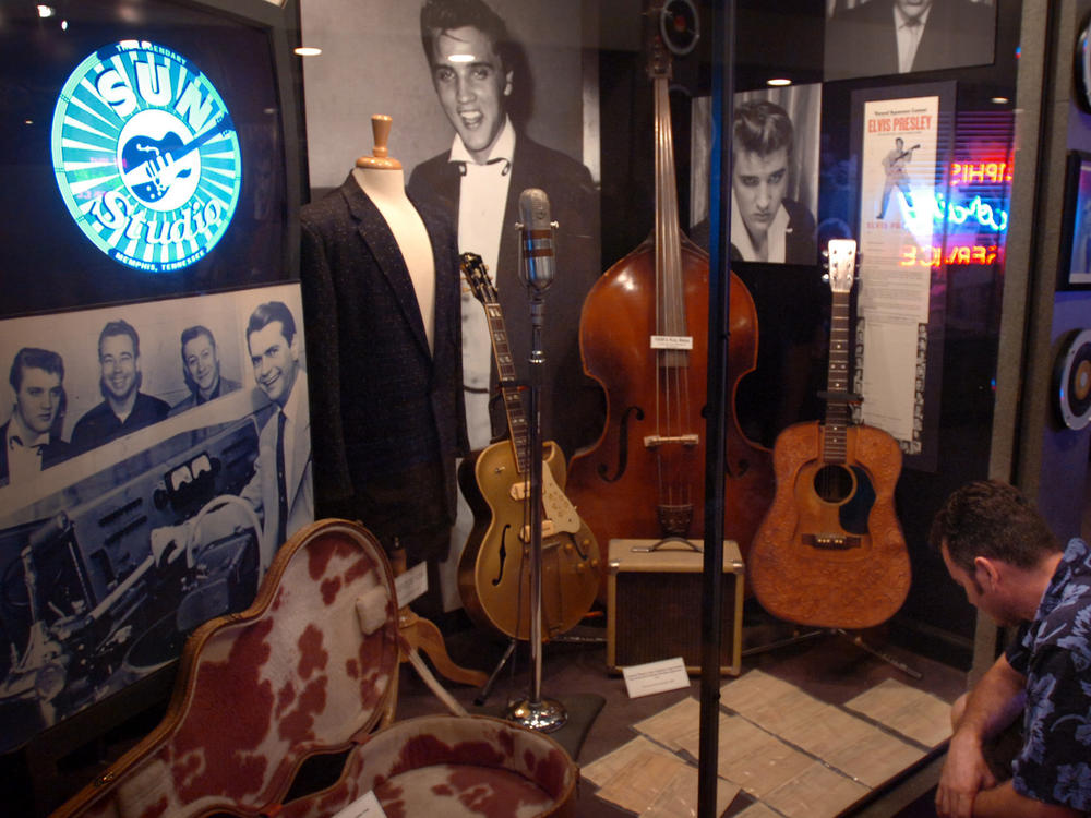 Sun Records memorabilia sits on display at Sun Studio in Memphis, Tenn., in 2005.