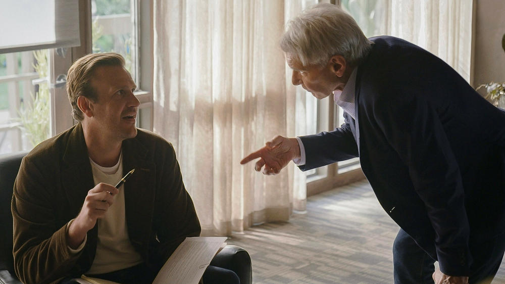 Jason Segel and Harrison Ford appear in the Apple TV series Shrinking.