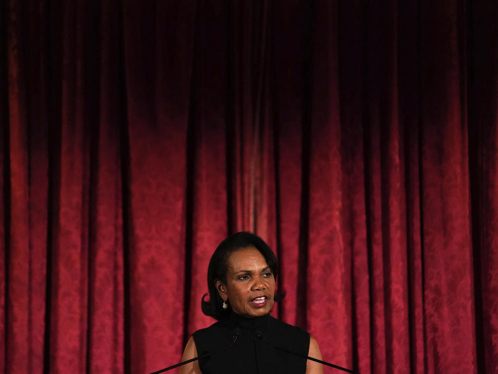 Former Secretary of State Condoleezza Rice - pictured here at a reception of the American Academy in Berlin - has called for 