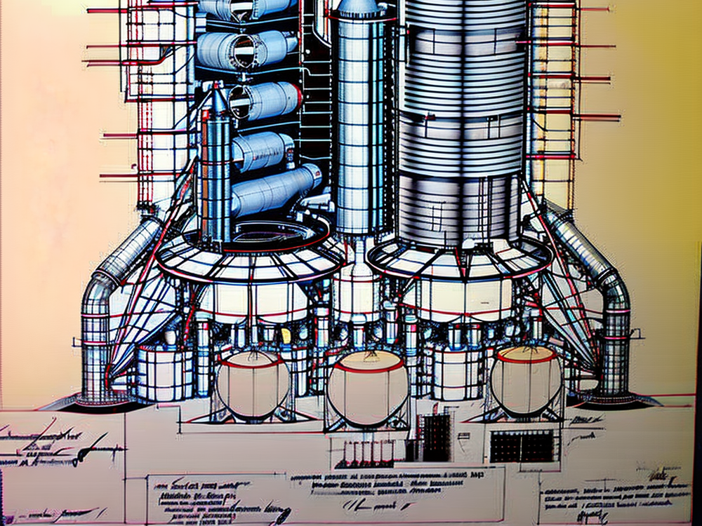 Image-generating software such as Stable Diffusion uses text prompts to reference an enormous catalog of images. It then uses those images to generate new ones, such as this rocket schematic.