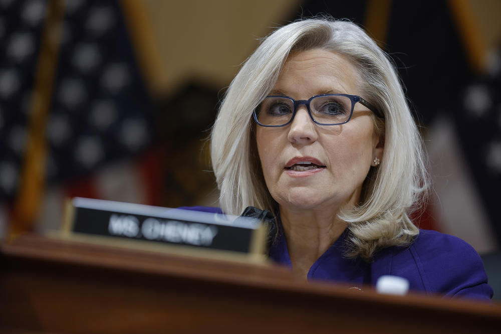 Then-Rep. Liz Cheney, R-Wyo., co-chair of the Select Committee to Investigate the January 6th Attack on the U.S. Capitol, delivers remarks during the panel's last public meeting on Dec. 19, 2022.