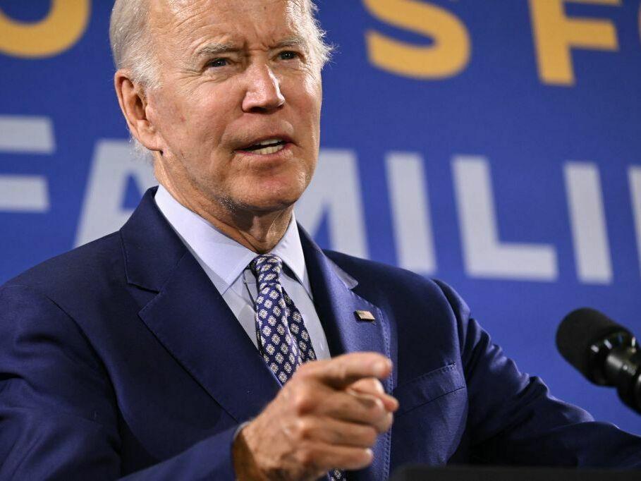 President Biden speaks about student debt relief at Central New Mexico Community College Student Resource Center in Albuquerque, N.M., on Nov. 3, 2022. His plan to forgive up to $20,000 of student debt is being challenged at the Supreme Court.