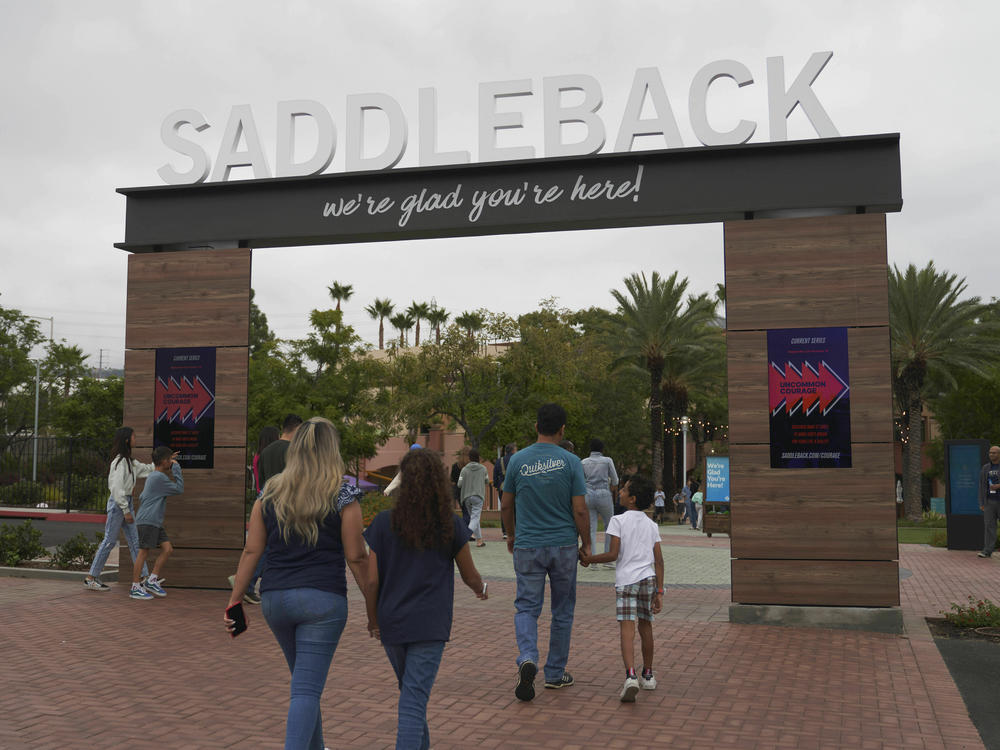 Congregants arrive at Saddleback Church in Lake Forest, Calif., in 2022. The church was the second-largest congregation in the Southern Baptist Convention before its ouster last month.