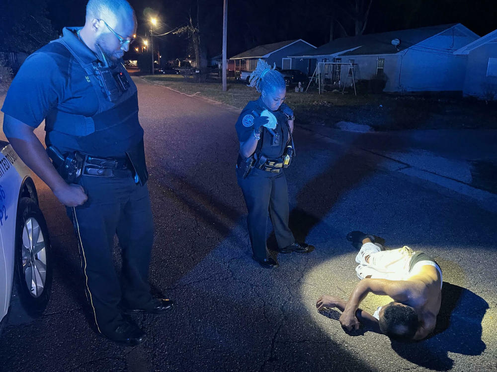 Jackson Police Department Capt. Julian Lonie and Officer Courtney Williams respond to a call about a man found 