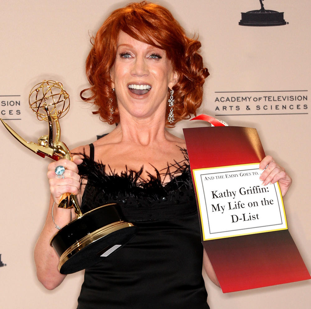 Kathy Griffin poses with her Emmy for Outstanding Reality Program during the 2008 Creative Arts Emmy awards