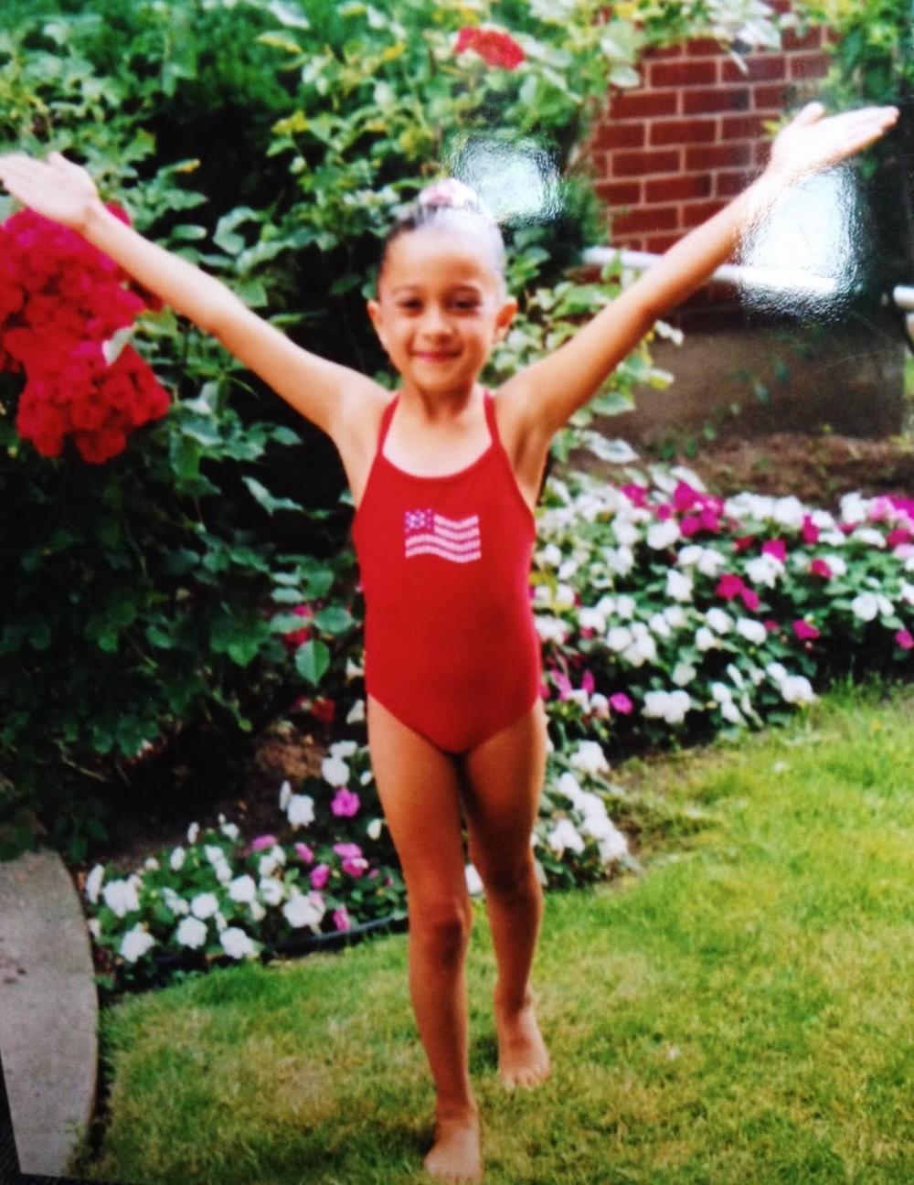 Anita Alvarez began her artistic swimming career at age 5. Here she's at home in Kenmore, New York at age 6.