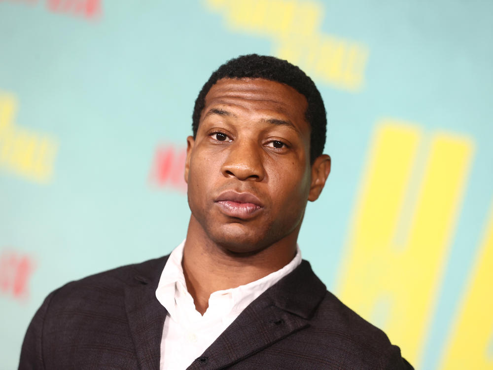 Jonathan Majors is pictured at Shrine Auditorium and Expo Hall in October 2021 in Los Angeles.