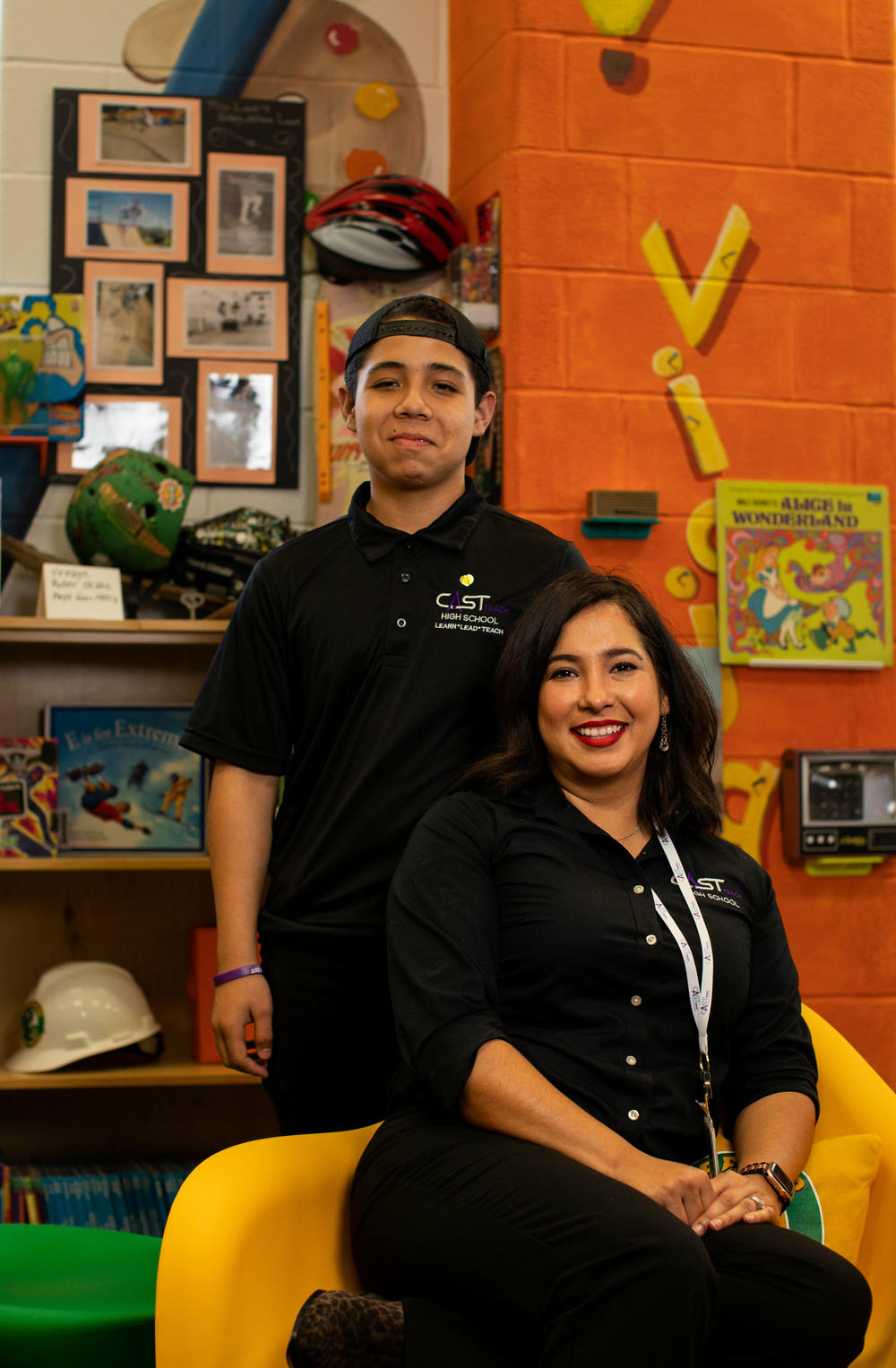 CAST Teach student Christopher Olivarez surprised his mother, Ericka Olivarez, when he enrolled in the teaching high school she helped create.