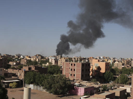 Smoke rising over Khartoum, Sudan, this week after an internationally brokered cease-fire failed.