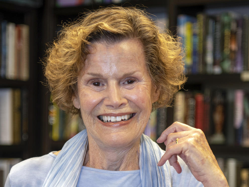 Writer Judy Blume poses for a portrait at Books and Books, her non-profit bookstore in Key West, Fla., on March 26.