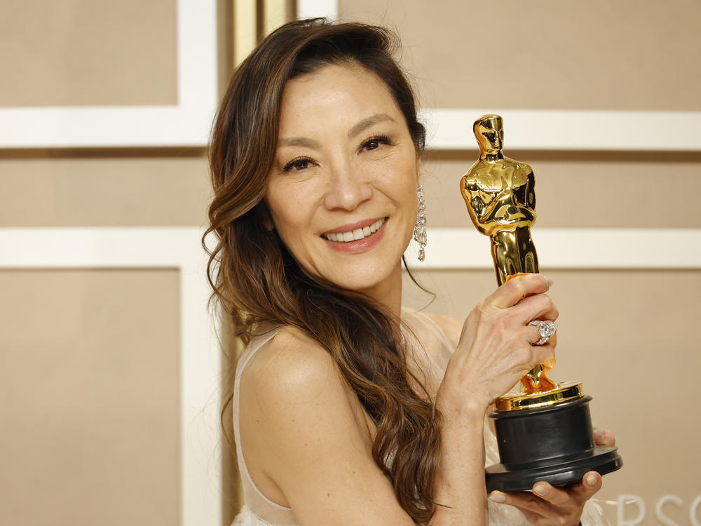 Michelle Yeoh, winner of the Best Actress in a Leading Role award for <em>Everything Everywhere All at Once</em> at the 95th Annual Academy Awards on March 12, 2023 in Hollywood, Calif. Mallory Yu recommends The Criterion Channel's <a href=