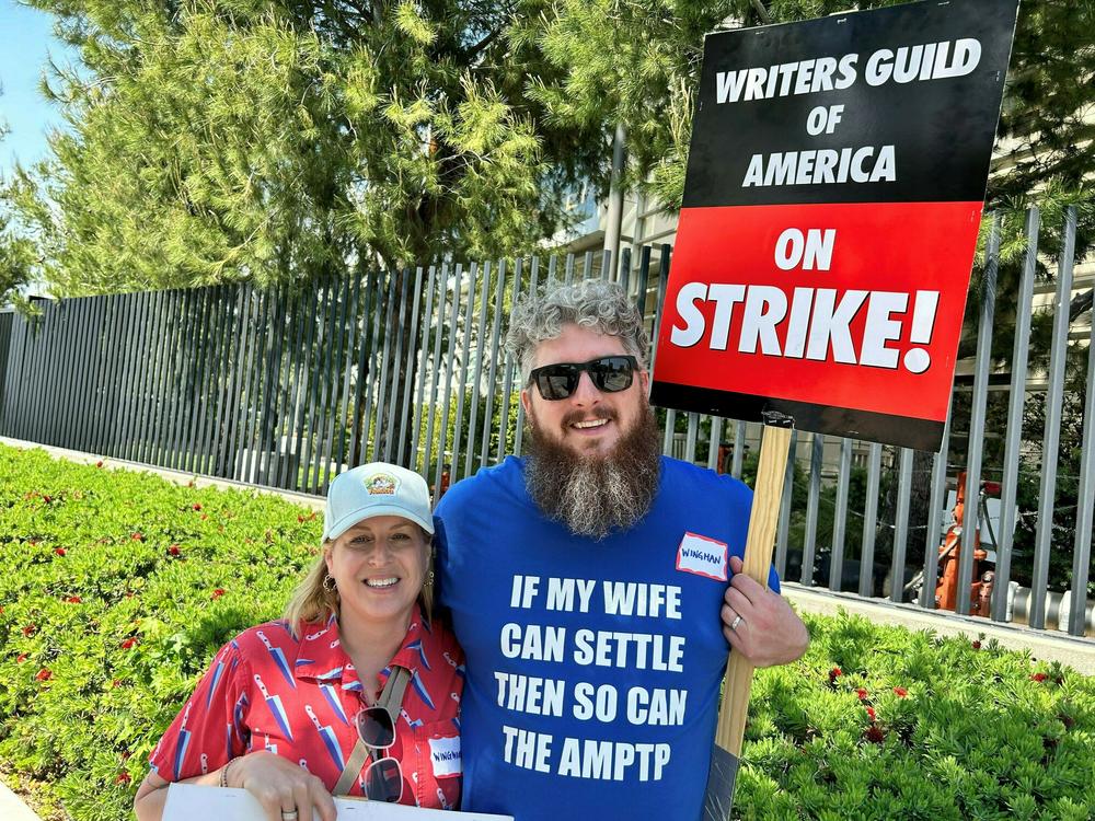 Showrunners Stacy Traub and Hunter Covington met during the writers' strike in 2007. They're back on the picket lines now.