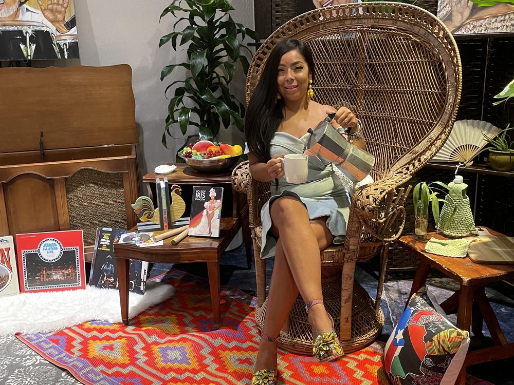 Shawnick Rodriguez, who goes by ArtbySIR, showed her visual art at the museum's first pop-up. She associates salsa with old-school Puerto Rico.