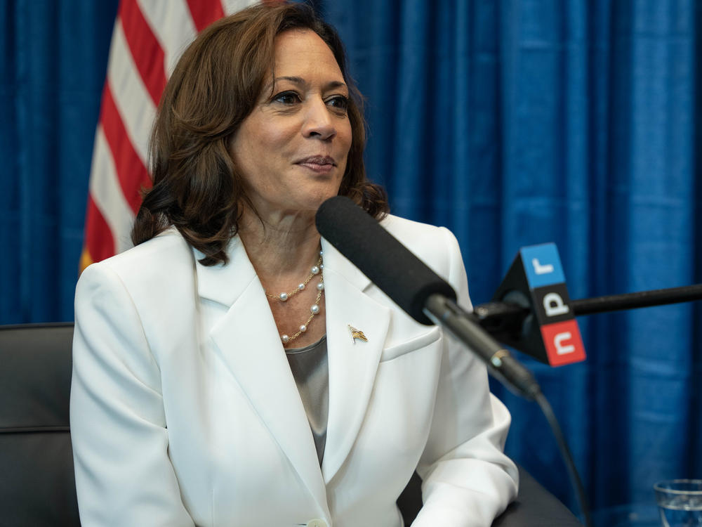 Vice President Kamala Harris sits with NPR's Michel Martin for a discussion on the Black Maternal Healthcare Crisis during Essence Festival in New Orleans, LA on June 30, 2023.