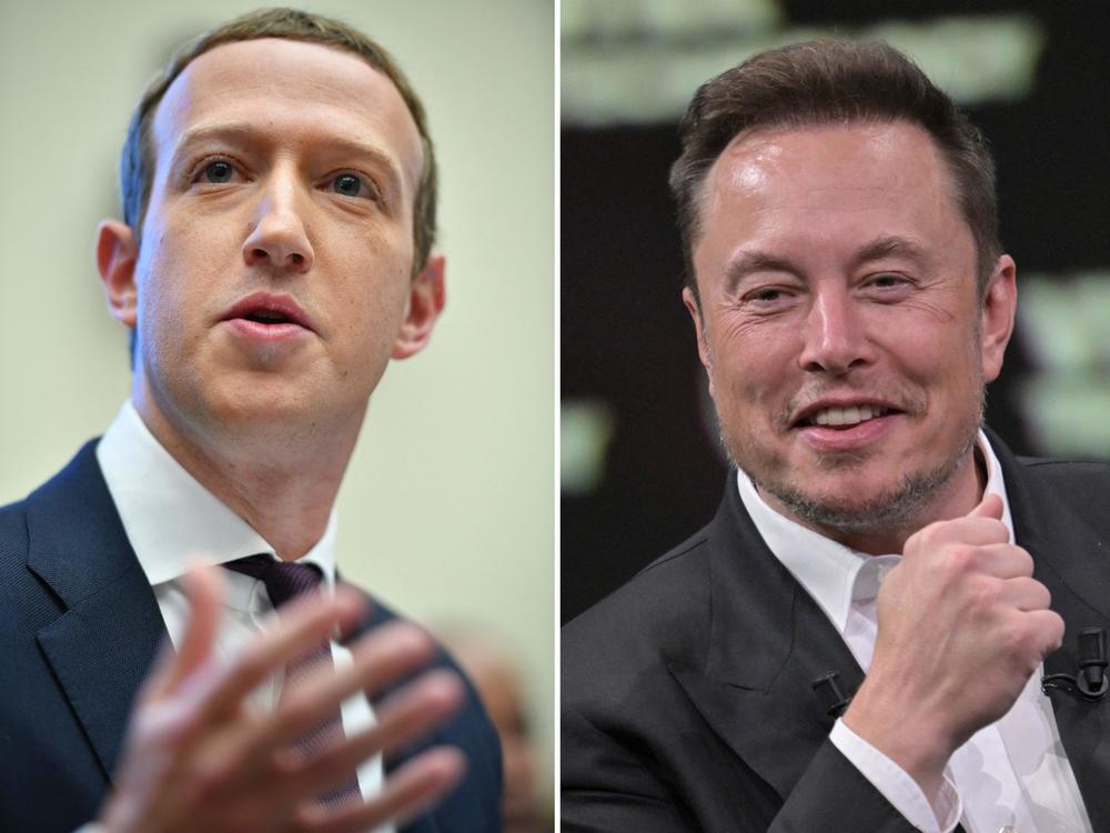 Tech titans Mark Zuckerberg (left) and Elon Musk are in a fierce business rivalry.