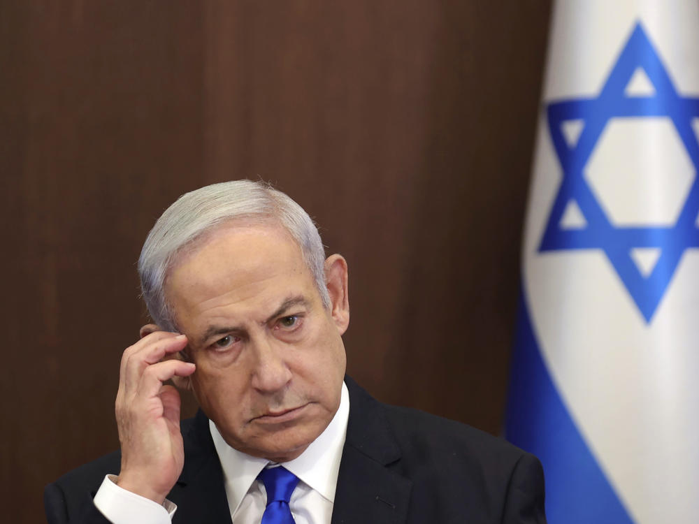 Israeli Prime Minister Benjamin Netanyahu attends a weekly cabinet meeting in Jerusalem, on June 25. Netanyahu's office says he has been rushed to a hospital but that he is in 