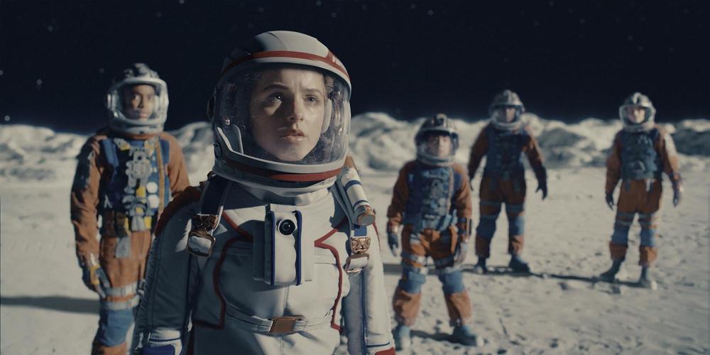 The film <em>Crater</em> vanished from Disney+ after just two months. Above, Isaiah Russell-Bailey as Caleb, left, Mckenna Grace as Addison, Orson Hong as Borney, Thomas Boyce as Marcus and Billy Barratt as Dylan.