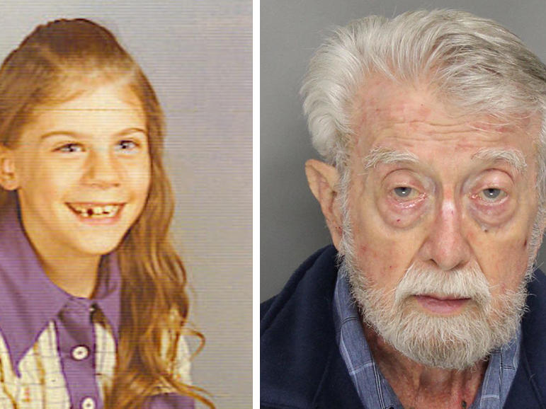Gretchen Harrington (left) disappeared on Aug. 15, 1975, as she was walking to summer bible camp in a Philadelphia suburb. Former pastor David Zandstra (right), 83, has been charged with her murder.