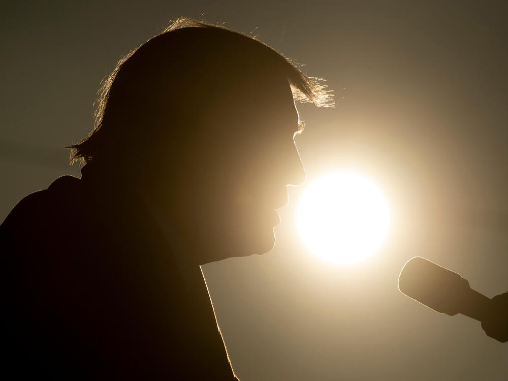 Donald Trump speaks during a Make America Great Again rally at La Crosse Fairgrounds Speedway on October 27, 2020, in West Salem, Wisconsin.
