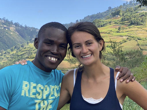 In this undated photo provided by El Roi Haiti, Alix Dorsainvil, right, poses with her husband, Sandro Dorsainvil. Alix Dorsainvil, a nurse for El Roi Haiti, and her daughter were kidnapped July 27, the organization said.