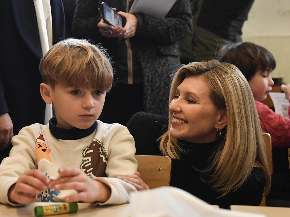 Ukraine's First Lady Olena Zelenska heads the country's mental health campaign, called How Are You? She says the country is still overcoming the legacy of the Soviet era, when the government sometimes said dissidents had 'psychiatric problems' and locked them in mental institutions. She's shown here meeting with students in Paris last December.