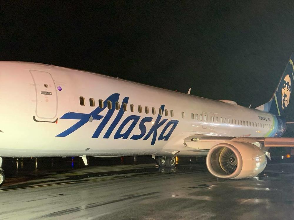 Alaska Airlines Flight 1288 experienced issues with the aircraft's landing gear while taxiing to its gate at John Wayne Airport in Orange County, Calif., on Sunday night.