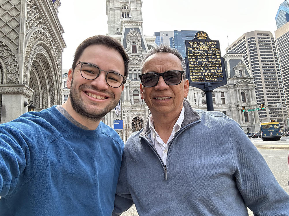 Germán Cadenas, left, and his uncle Nelson Josue Peña Moreno, shortly after their reunion in Philadelphia earlier this year.