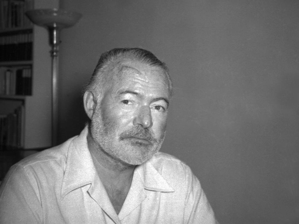 Ernest Hemingway, novelist, is seen at his country home in San Francisco de Paula near Havana, Cuba on Aug. 21, 1950.