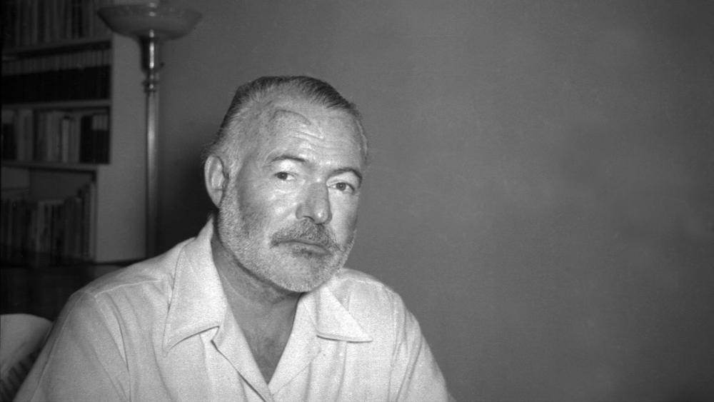 Ernest Hemingway, novelist, is seen at his country home in San Francisco de Paula near Havana, Cuba on Aug. 21, 1950.