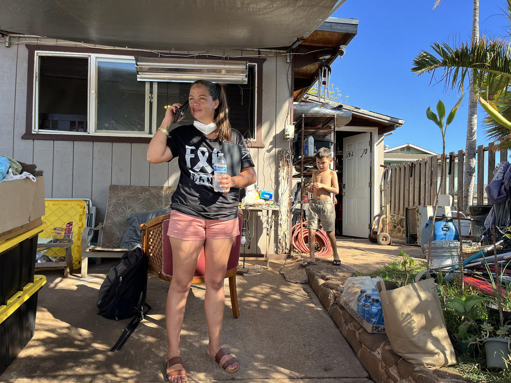 Samantha Kawaakoa and her son Kaikane spend their days at home, a five-minute walk from his elementary school which is closed for health and safety reasons.