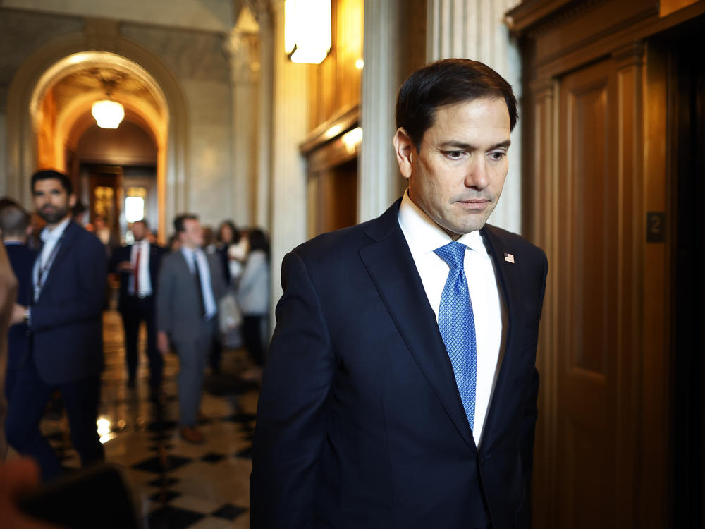 Sen. Marco Rubio, R-Fla., leaves the Senate chamber in May.