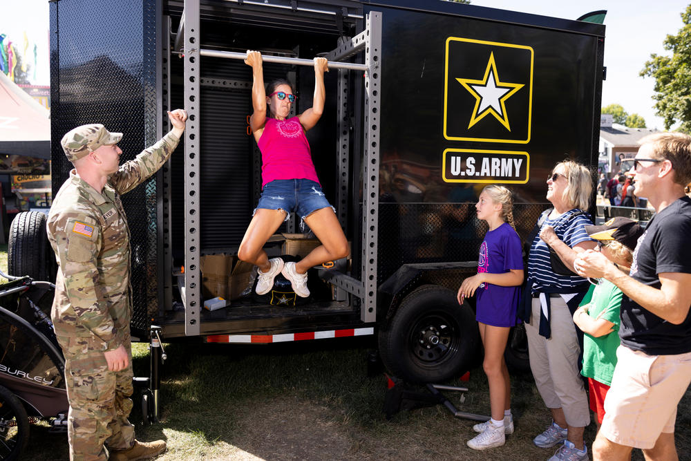 Army recruitment at the Minnesota State Fair in Falcon Heights, Minn., on August 31.