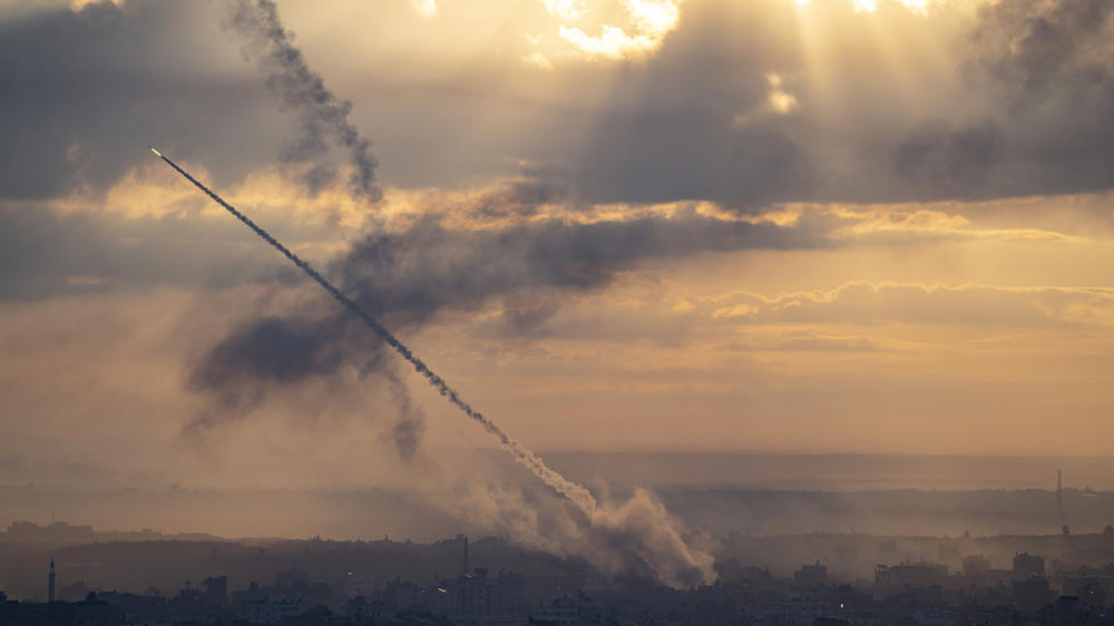 Rockets are fired toward Israel from Gaza on Saturday.
