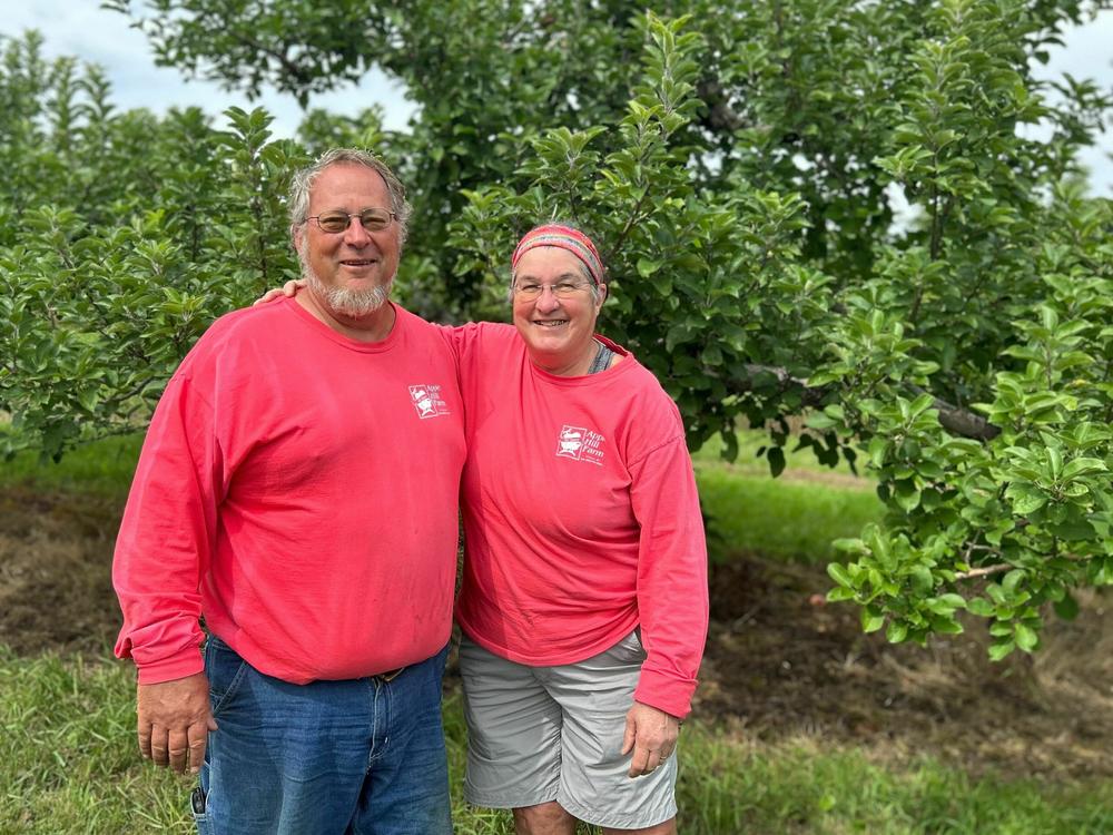Chuck and Diane Souther planted their apple orchard in 1978. People come to pick apples every fall at the Southers' farm which is called Apple Hill.