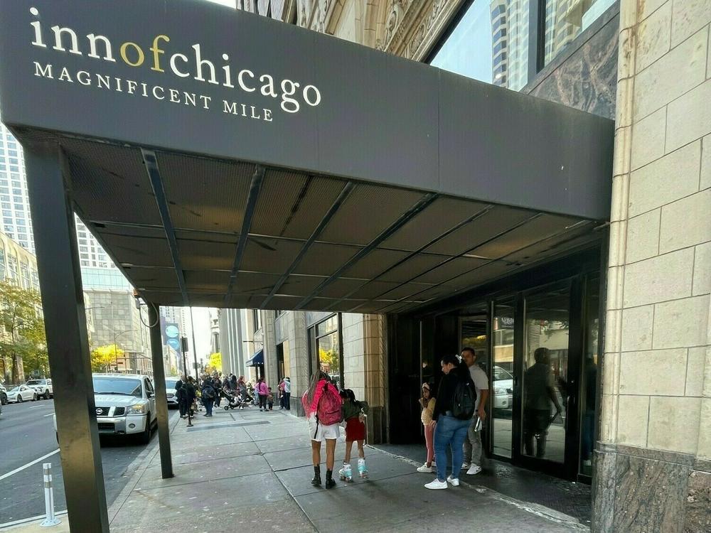The Inn of Chicago houses migrants from Venezuela. It used to be the Hotel St. Clair when Scott Simon and his father lived there.