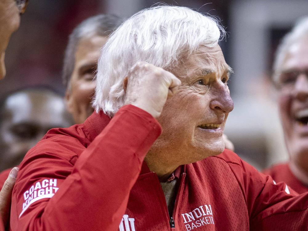 Former Indiana basketball head coach Bobby Knight made an appearance at Indiana University in Bloomington, Ind., Feb. 8, 2020.